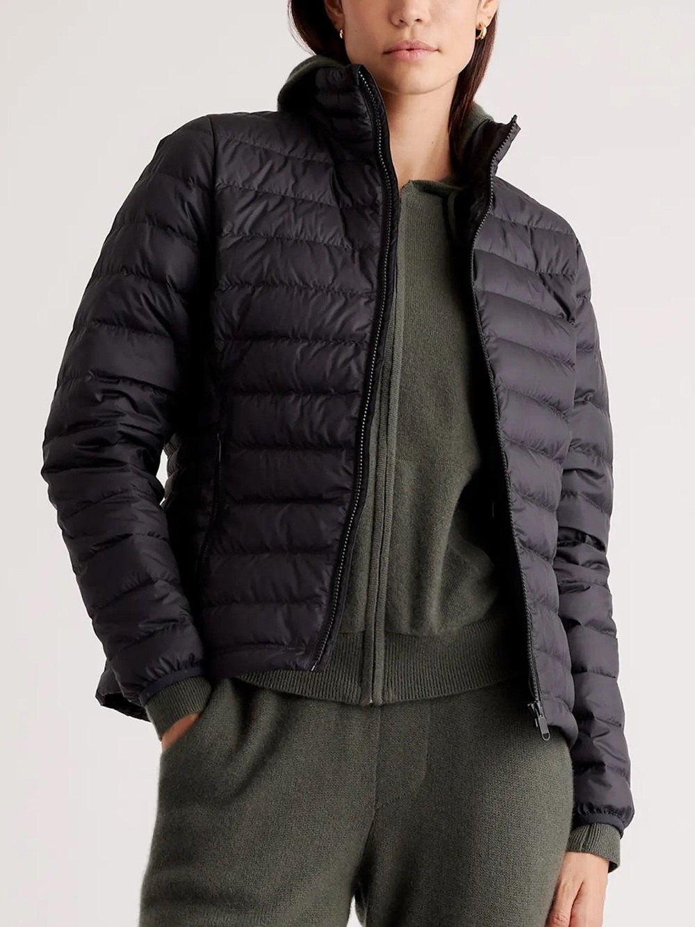 NWT Quince Black Packable Lightweight Down Puffer Jacket Size S W-JKT-10